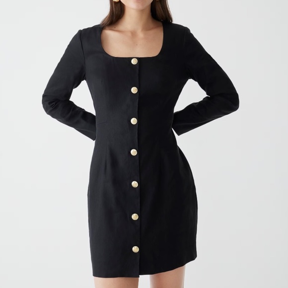 NWT J. Crew Long Sleeve Button Front Mini Business Dress Size 8 - Picture 1 of 15